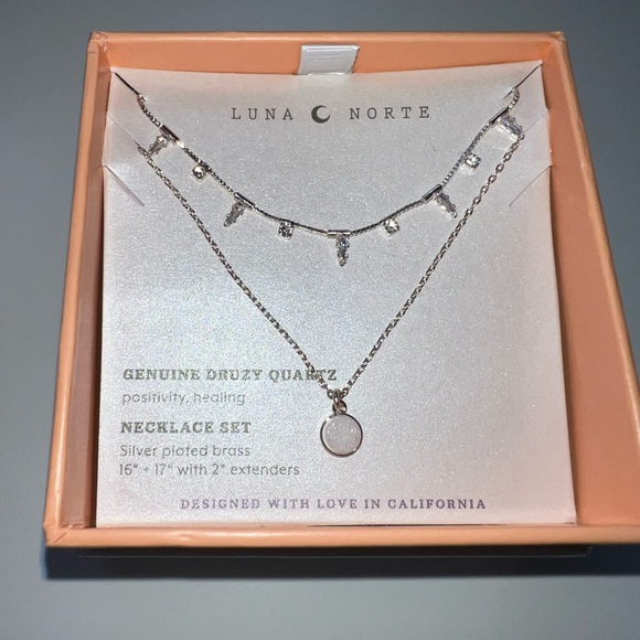 Luna Norte Double Chain Druzy necklace - Picture 3 of 3